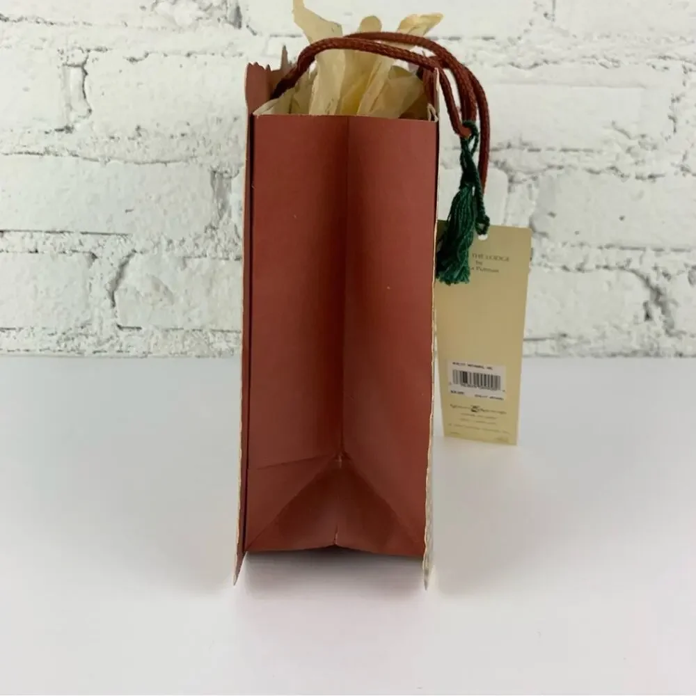 Vintage 90s Paper Gift Bag Fishing Tackle Box Theme Fathers Day Dad Present